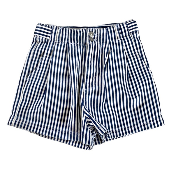 Urban Outfitters BDG Calvin Denim Blue White Striped High Waist Shorts 26 2 4 - Picture 2 of 14